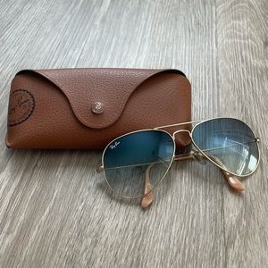 Ray Ban Aviator Gradient Blue Gold